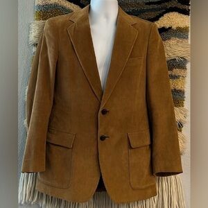 RICHMAN TAILORED Classic Vintage Corduroy Blazer Suit Jacket Camel Tan 27-R